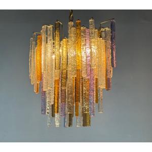 Oval-shaped Venetian Chandelier In Murano Glass, Circa 1950, Venini 