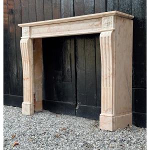 Louis XVI Style Fireplace In Pink Marble, Circa 1920