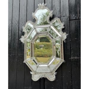 Venetian Murano Glass Mirror, Circa 1930
