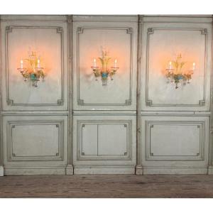 Set Of 3 Venetian Wall Lights In Multicoloured Murano Glass, Circa 1950 