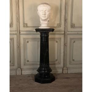 Serpentine Green Marble Column, Circa 1880