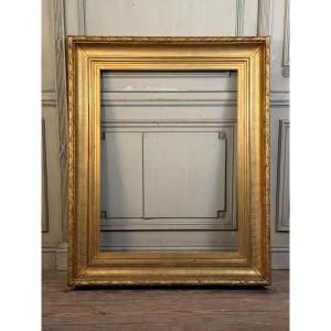 Louis XVI Style Stuccoed And Gilded Wooden Frame, Circa 1900