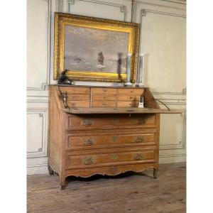 Light Oak Secretary Chest Of Drawers, 18th Century  
