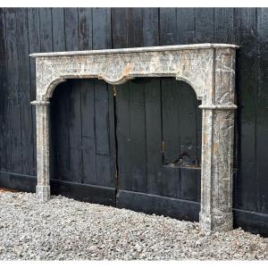 Regency Style Fireplace In Grey Ardennes Marble, 18th Century