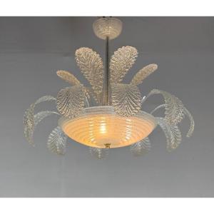 Artdeco Venetian Chandelier In Murano Glass Circa 1930