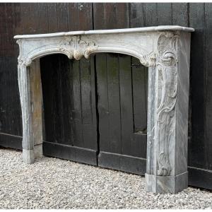 Louis XV Mantel In Turquin Blue Marble, 18th Century