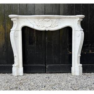 Louis XV Style Arabescato Marble Mantel, Circa 1980