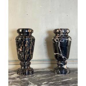 Pair Of Portor Marble Vases, Circa 1920