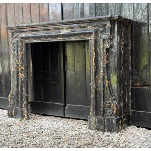 Louis XIV Style Mantel In Portor Marble, Circa 1880