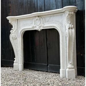 Napoleon III Mantel In Carrara Marble Circa 1880