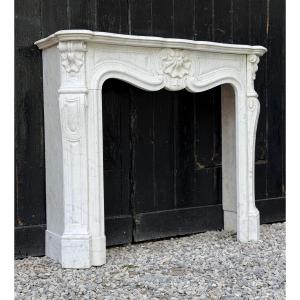 Louis XV Style Carrara Marble Mantel Circa 1880