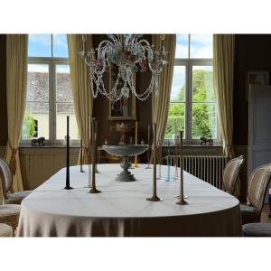 15 Candleholders Made Of Molded And Blown Glass, Model S 165 By Luciano Vistosi, Circa 1960