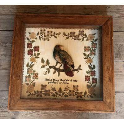 Embroidery, Dedicated And Dated 1857, Spain