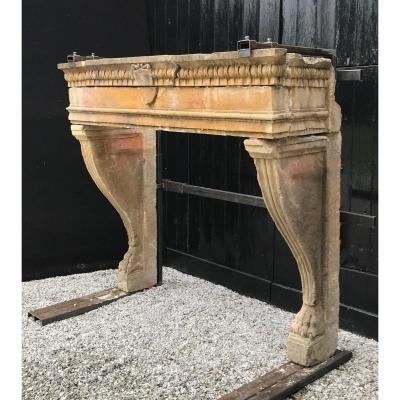 Fireplace Limon Stone, Italy Eighteenth Century