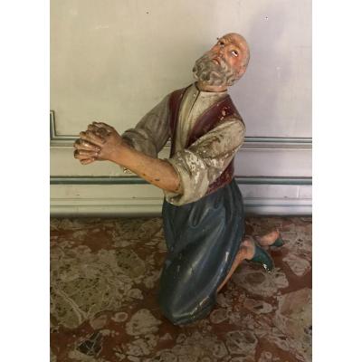 Wooden  Crib Character Nineteenth Century Polychrome