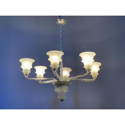 Venetian Glass Chandelier, Murano, Circa 1940