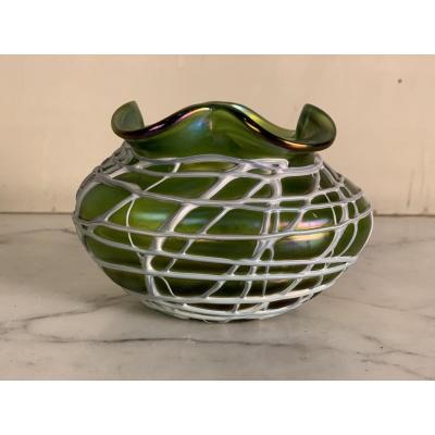 Cup Or Vase Colorful Glass, Loetz Or Palm Koenig