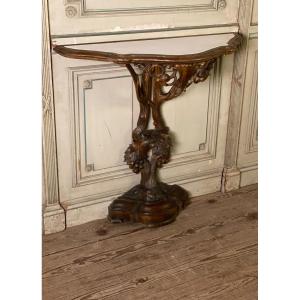 Console In Carved And Gilded Wood, Northern Italy, XIXth Century