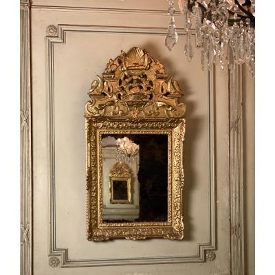 Regency Mirror In Carved Gilded Wood, Early Eighteenth Century