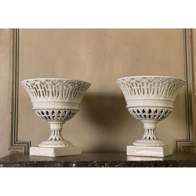 Pair Of Porcelain Openwork Cups