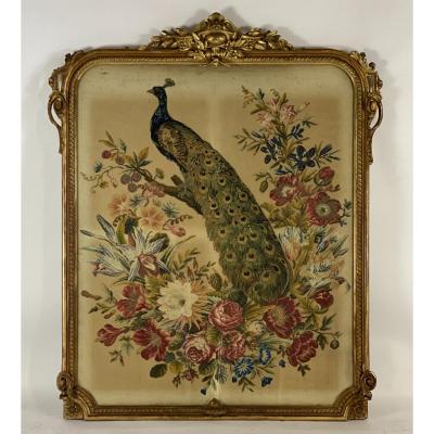 Cross Stitch Tapestry In A Louis XVI Style Frame Around 1900