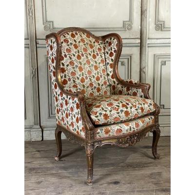 Regency Style Armchair In Golden Wood