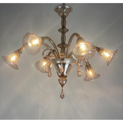 Venetian Amethyst Murano Glass Chandelier