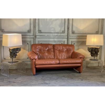 Coronado Sofa, Leather Two Seater, Scarpa For C & B