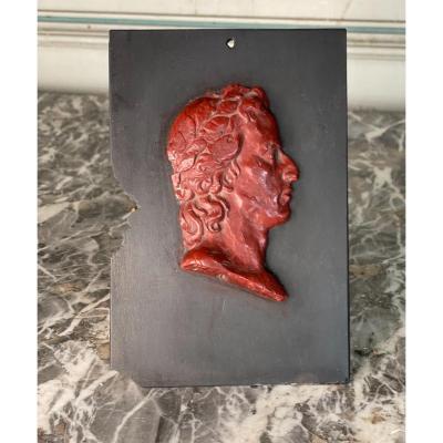 Profile Of An Emperor In Wax On Slate
