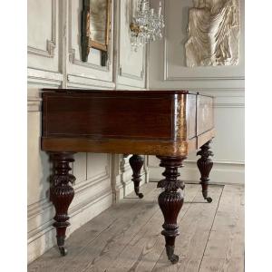 Square Piano  In Rosewood And Marquetry Of Mother Of Pearl And Fruitwoods Circa 1830