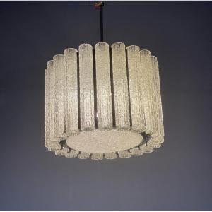 Murano Glass And Chrome Chandelier, Italy Circa 1970