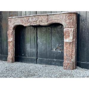 Regency Fireplace In Rance Marble, Eighteenth Century