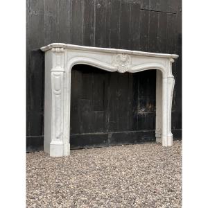 Louis XV Style Fireplace In Carrara Marble
