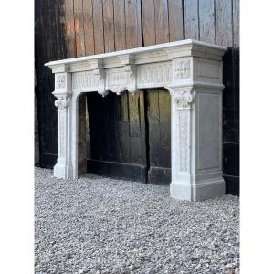 Napoleon III Fireplace In Carrara Marble