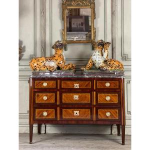 Louis XVI Commode , Gilt Bronze And Gray Ardennes Marble, Eighteenth Century