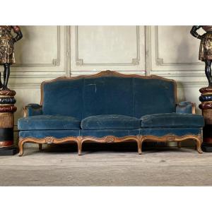 Louis XV Style Bench In Carved Wood, Circa 1900