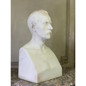 Male Bust In Carrara Marble XIXth Century