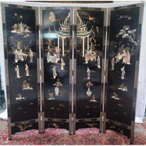 Screen In Hard Lacquered Stones, China