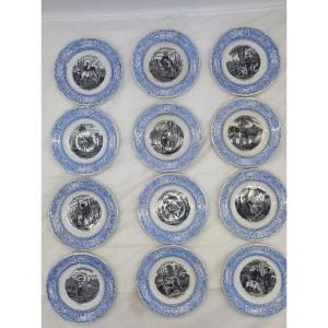 Series Of Talking Plates Late Nineteenth Century.