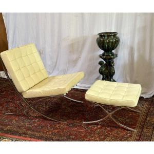 Barcelona Armchair And Its Ottoman