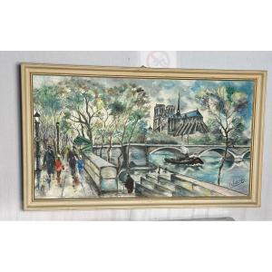Tableau Notre Dame Paris "Michel Gault 1964"
