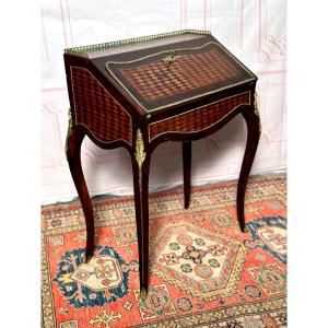 Bureau à Pente  Marqueterie XIX Siècle 