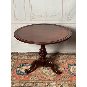 Pedestal Table In Solid Mahogany 19th Century