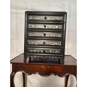 19th Century Mother-of-pearl Marquetry Drawer Cabinet