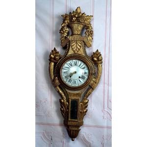 18th Century Gilded Wooden Wall Clock
