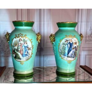 Paires De Vases En Porcelaine William Guerin Limoges