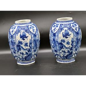 Delftware Vases With Japanese Decor, 18th Century