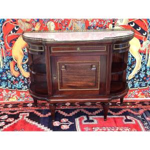 Louis XVI Style Half-moon Mahogany Chest Of Drawers