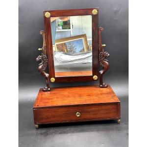 19th Century Mahogany Psyche Barrier 