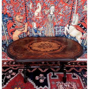 Center Table, 19th Century Period, Marquetry